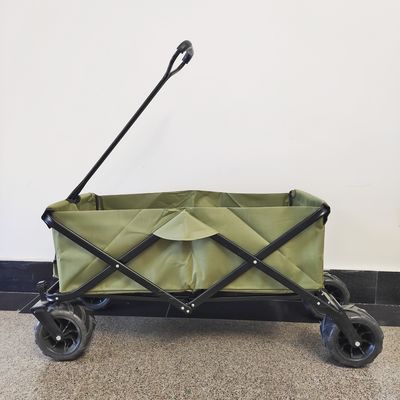 Wide Wheels Collapsible Beach Cart Multipurpose Camping Cart Folding Stroller Wagon