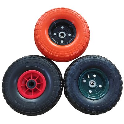 Black Solid Rubber Wheels For Industrial Equipment Available With Optional Brake
