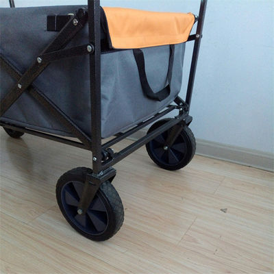 4 Wheels Foldable Wagon Cart Stainless Steel Frame Outdoor Folding Wagon