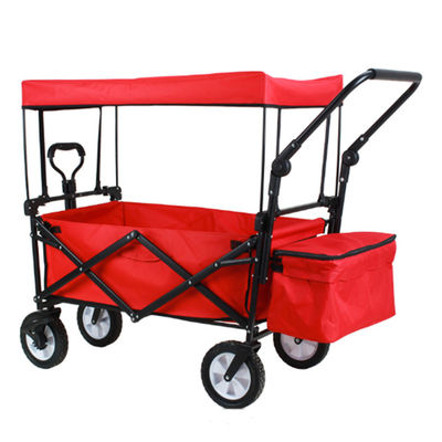 80kg Heavy Duty Collapsible Wagon Metal Folding Garden Cart With Universal Wheels