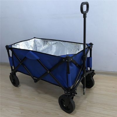 PVC Wheel Collapsible Wagon Cart 600D Lightweight Foldable Wagon With Insulating Layer