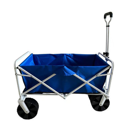 Retractable Handle Collapsible Camping Trolley Folding Wagon With Rubber Wheels PP