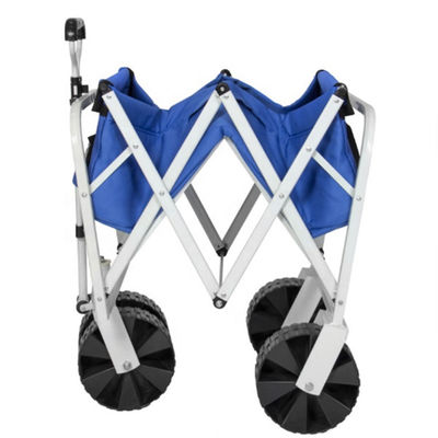 Retractable Handle Collapsible Camping Trolley Folding Wagon With Rubber Wheels PP