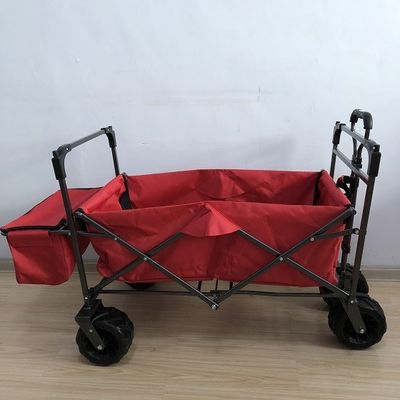 PVC Fabric Large Collapsible Wagon Utility Portable Beach Wagon With Cover Red
