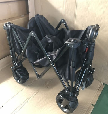 Multipurpose Foldable Wagon Cart Outdoor 7 Inch PU Fold Up Wagon Rear Opening