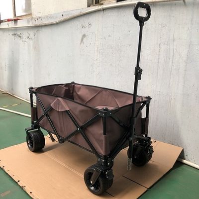 Wide Folding Beach Wagon Foldable Picnic Trolley Cart Outdoor Wagon