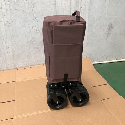 Wide Folding Beach Wagon Foldable Picnic Trolley Cart Outdoor Wagon
