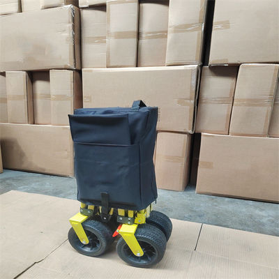 Multipurpose Folding Beach Wagon Push Pull Folding Wagon With Four Wheel 60KGS