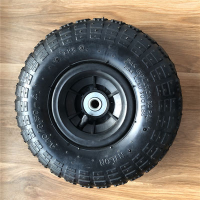 350 4 Grey Plastic Rim Pneumatic Trolley Wheels 10 Inch Hand Trolley Wheel Replacement