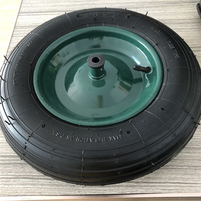 350-8 Green Steel Rim Cart Pneumatic Wheels Rubber Pneumatic Trolley Tyres Wheelbarrow