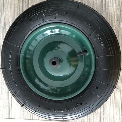 350-8 Green Steel Rim Cart Pneumatic Wheels Rubber Pneumatic Trolley Tyres Wheelbarrow
