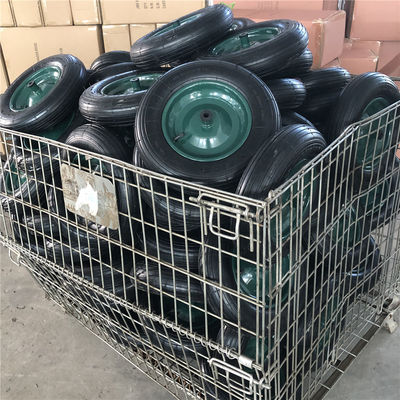 350-8 Green Steel Rim Cart Pneumatic Wheels Rubber Pneumatic Trolley Tyres Wheelbarrow