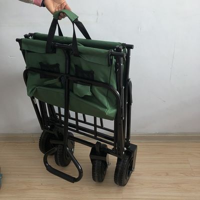 Leisure Folding Beach Wagon Green Utility Wagon With Air Wheel 80kgs