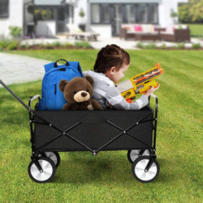 Outdoor Foldable Wagon Cart 105cm Folding Wagon Heavy Duty For Garden Tool Set