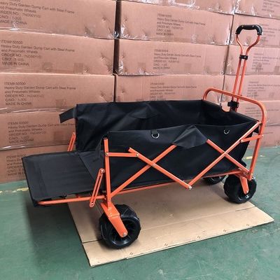 Wagon Cart with Wheels Foldable, Folding Wagon Foldable Tailgate, Heavy Duty Portable Utility Cart for Camping, Sport
