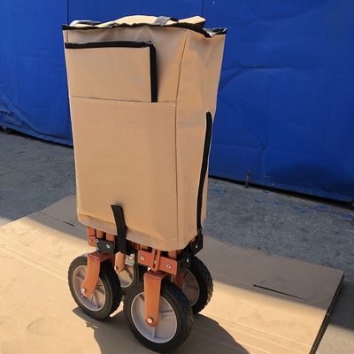Adjustable Handle Collapsible Wagon Cart Collapsible Pull Along Trolley On Wheels