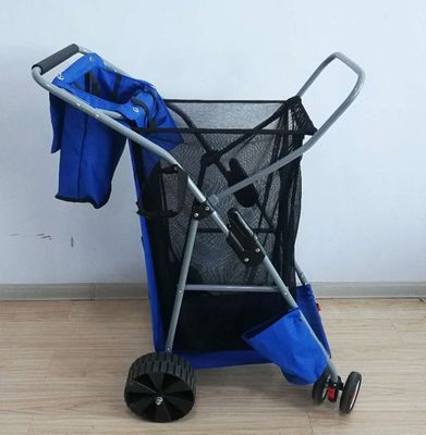 600D Oxford Fabric Folding Fishing Cart Collapsible Fishing Trolley With Big Wheel