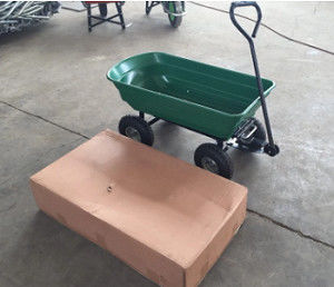 75L Poly Body Garden Dump Cart Large Capacity Poly Dump Cart With Tipping Function