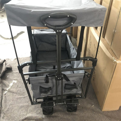 600D Oxford Foldable Wagon Cart Stroller Polyester Childrens Folding Wagon With Canopy