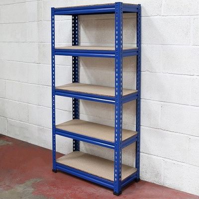 Boltless 5 Tier Metal Shelf Home Storage Unit Blue