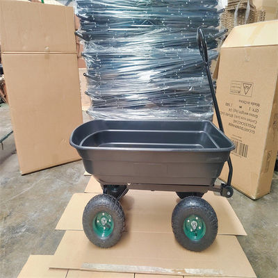75L Garden Dumping Cart Black Garden Cart Tipper Garden Trolley Tipper
