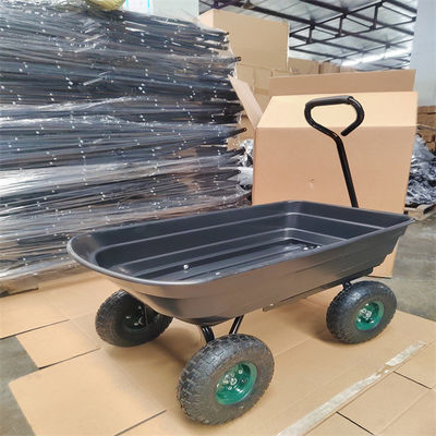 75L Garden Dumping Cart Black Garden Cart Tipper Garden Trolley Tipper