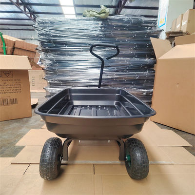 75L Garden Dumping Cart Black Garden Cart Tipper Garden Trolley Tipper