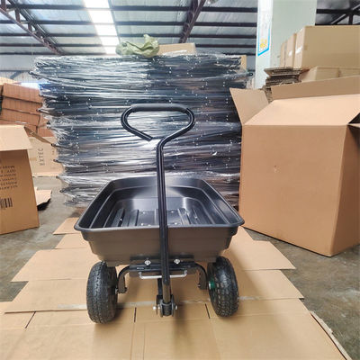 75L Garden Dumping Cart Black Garden Cart Tipper Garden Trolley Tipper