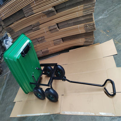 50L Plastic Tray Garden Dump Cart Garden Tipper Trolley Sand Wagon With Handle