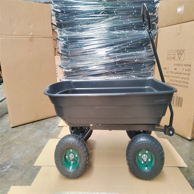 50L Capacity Garden Dump Cart On Wheel Barrow Garden Tipper Truck