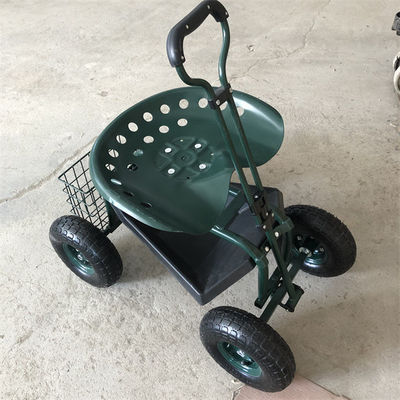 Utility Garden Rolling Work Seat Steerable Rolling Garden Seat Four Wheels