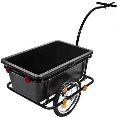 Black Folding Hand Trolley Durable Bicycle Bike Cargo Luggage Trailer
