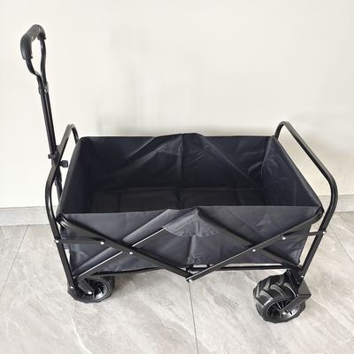 Outdoor Camping Collapsible Wagon Cart Four Wide Wheels Steel Body Structure