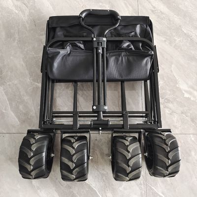 Outdoor Camping Collapsible Wagon Cart Four Wide Wheels Steel Body Structure