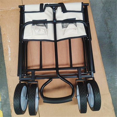 Pvc Wheels Camping Wagon Cart Foldable Luggage Trolley With Single Handle And Cloth
