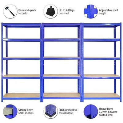 Steel Boltless Storage Rack Display Storage Equipment 5 Tier Steel Warehouse Shelving