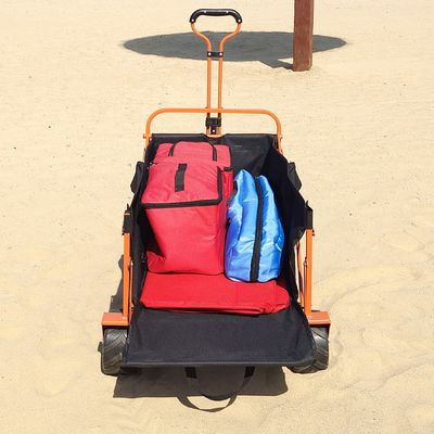 Wide Wheel Beach Folding Wagon Cart Rear Opening Design General Purpose