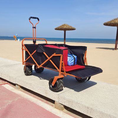 Wide Wheel Beach Folding Wagon Cart Rear Opening Design General Purpose