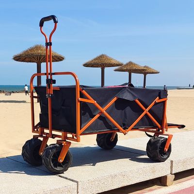Wide Wheel Beach Folding Wagon Cart Rear Opening Design General Purpose
