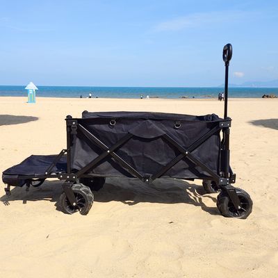 Wide Wheel Folding Wagon Accept Customized Four Way Folding Beach Cart