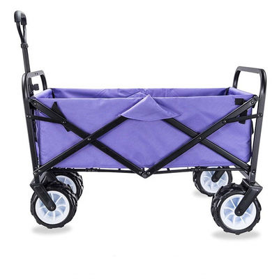 Four Wheel Folding Beach Wagon Garden Hand Cart Collapsible Shopping Trolley