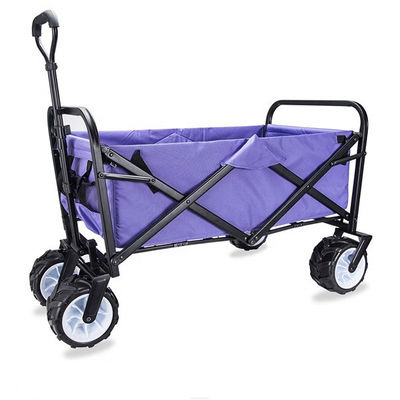Four Wheel Folding Beach Wagon Garden Hand Cart Collapsible Shopping Trolley