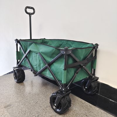 Double Deck Oxford Cloth Collapsible Beach Wagon Metal Frame Camping Wagon
