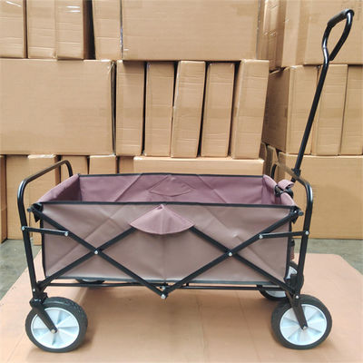 Brown Customizable Folding 4 PVC Wheels Wagon Cart All Direction Foldable