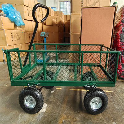 75L Garden Mesh Cart Heavy Duty Metal Mesh Garden Cart 350-4 Air Wheel