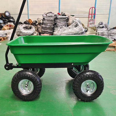 Popular Hand Pull Garden Dump Cart 350-4 Pneumatic Wheels 50L Capacity