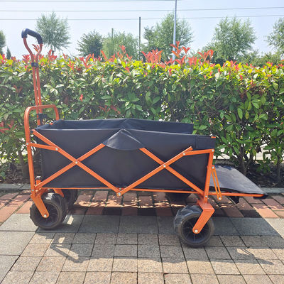 Rear Side Opening Structure Folding Beach Wagon Cart Wide Wheels Camping Cart