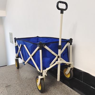 Collapsible Folding Wagon Cart Four Wheels Retractable Handle Heavy Duty Utility Hand Trolley