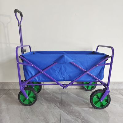 Double Layers Cloth Camping Cart 8 Inch PVC Wheel Portable Hand Trolley Folding Wagon