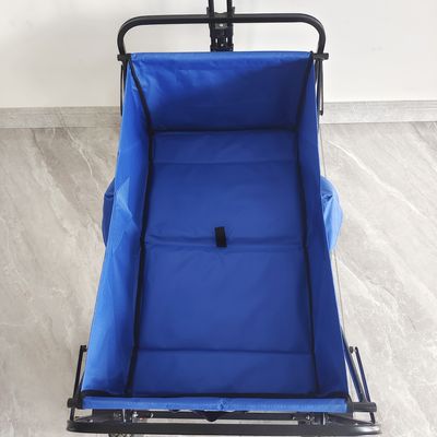Stainless Steel Frame Collapsible Folding Wagon Pneumatic Tire Wheels Portable Garden Cart